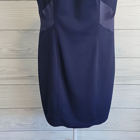 Jennifer Lopez pencil midi dress in navy blue Women's Size 12 - Picture 3 of 12